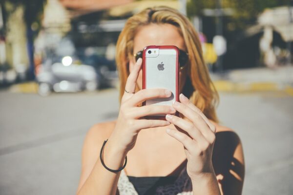 woman with smartphone