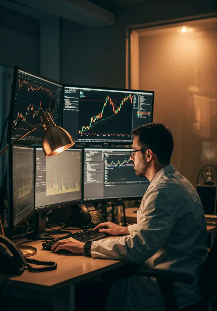 trader looking at charts