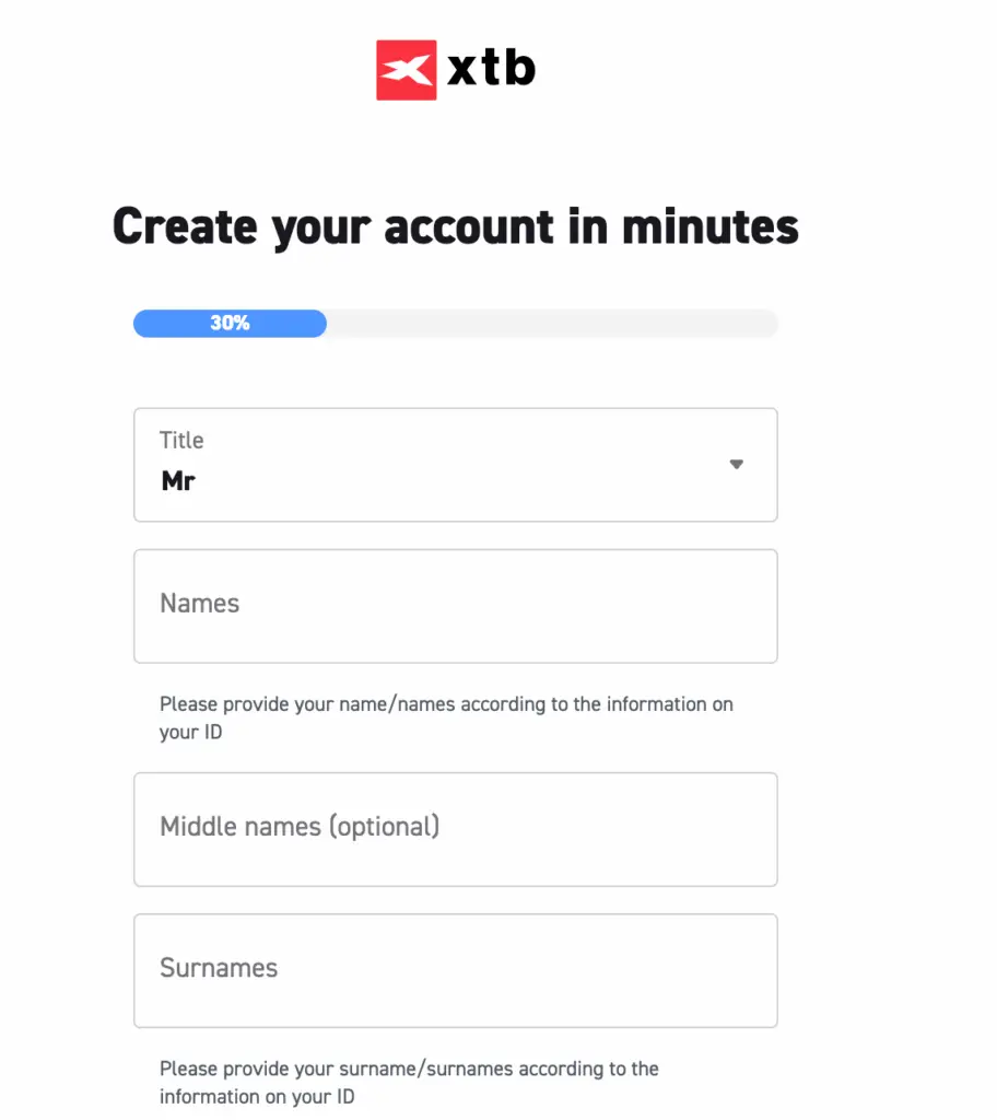 account opening xtb